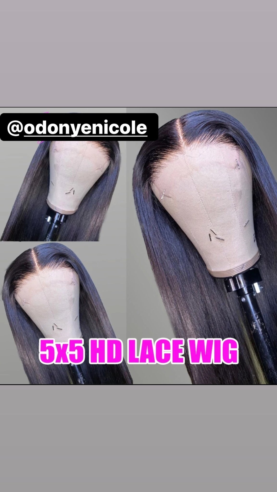 Reponzel 28 Inch 5x5 HD Human Straight Wig