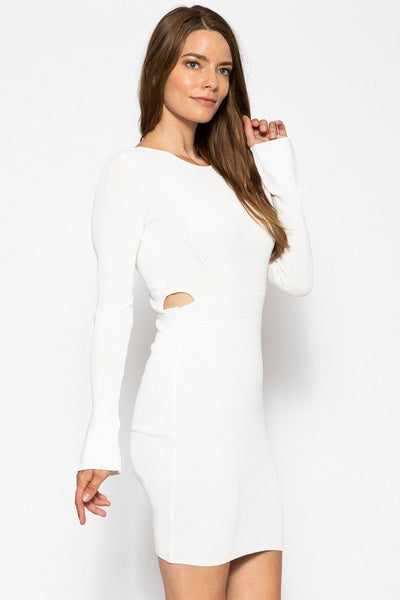 Calling All The Shots Bodycon Knit Sweater Dress