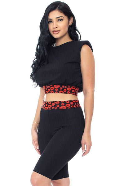 Kiss & Tell Biker Shorts Set