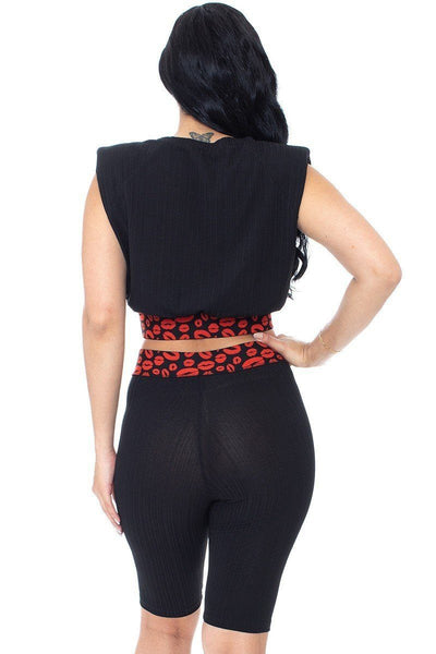 Kiss & Tell Biker Shorts Set
