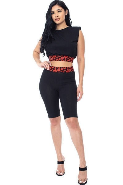 Kiss & Tell Biker Shorts Set