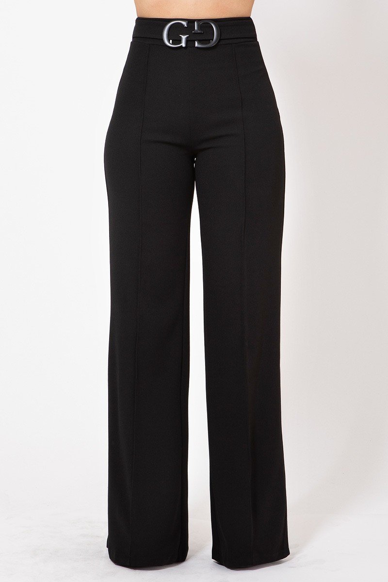 Double Reverse G Buckle Detail Pants