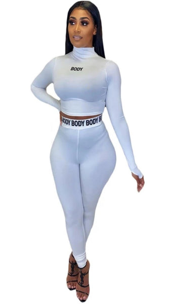 2 Pc Body Pants Set Plus Size