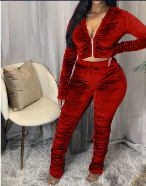 Make You Beg 2pc Ruffled Pants Tracksuit