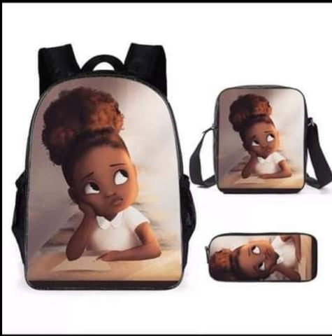 Little Brown Princess/ Prince Bookbag Bundle Set