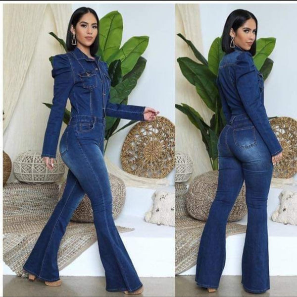 Over The Top Sophisticated Jean Jumpsuit