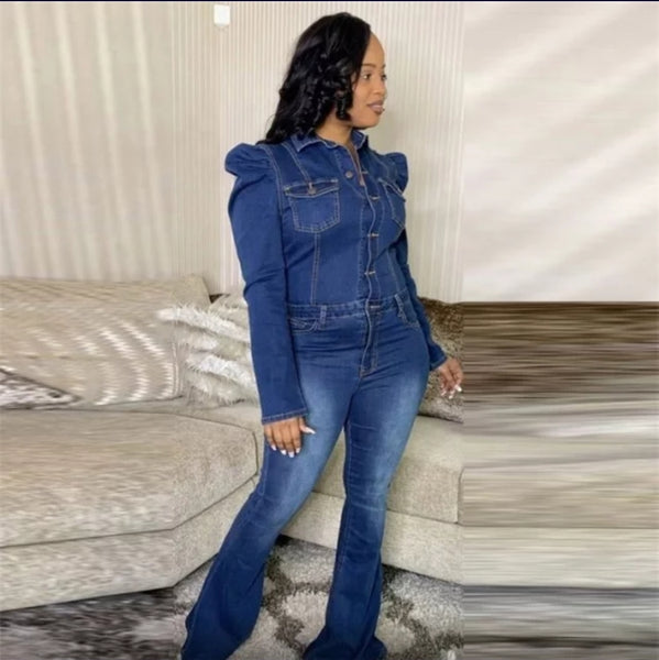 Over The Top Sophisticated Jean Jumpsuit