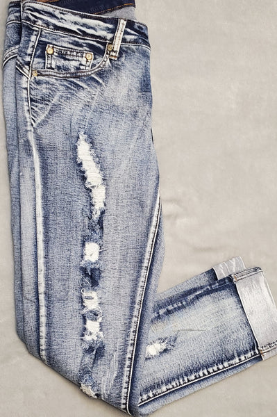 Too Blessed to be Distressed GOGO Hip Hugger Jeans