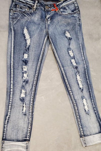 Too Blessed to be Distressed GOGO Hip Hugger Jeans