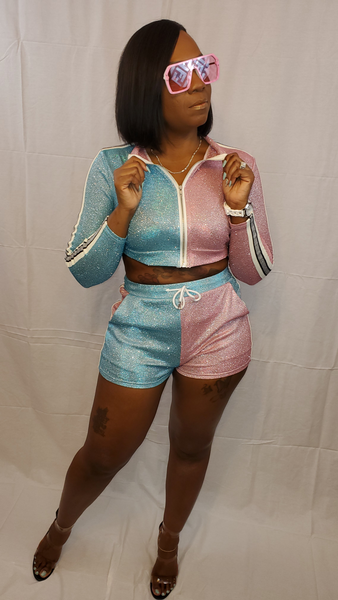 Cotton Candy Multi- Color 2 Pc Short Set