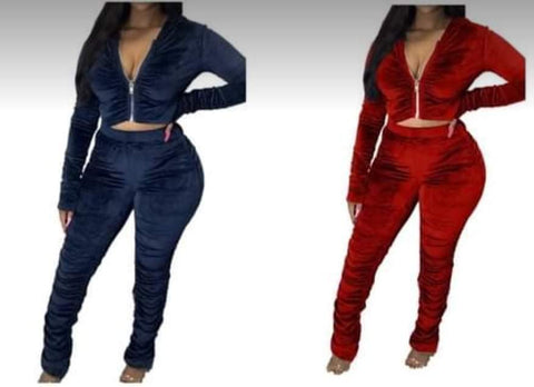 Make You Beg 2pc Ruffled Pants Tracksuit Plus Size